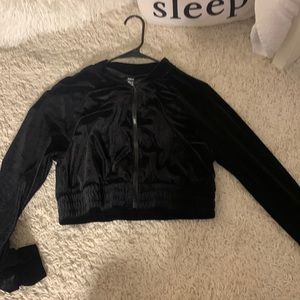 Shein Suede Crop Track Top